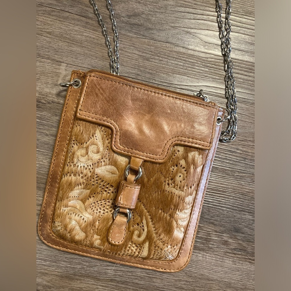 Vintage Barneys New York Purse Faux Fur Leather Chain Strap